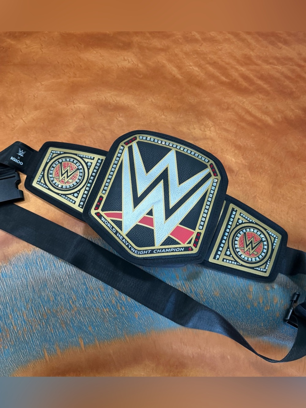 Igloo x WWE Champion Insulated Colled Belt Fanny pack Bag Black, Gold, Red gems